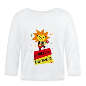 Ich rocke den Kindergarten - erster Tag - Baby Bio-Langarmshirt - Weiß - Vorne