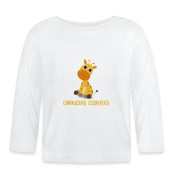 Kleiner Bruder Giraffe Geschwister Geschenk Baby - Baby Bio-Langarmshirt - Weiß - Vorne