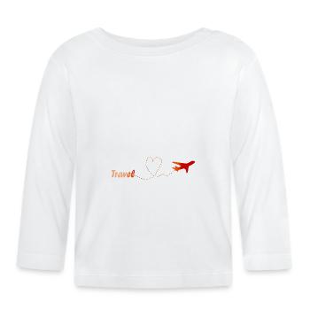 L’amour du voyage - T-shirt manches longues bio Bébé - blanc - Devant