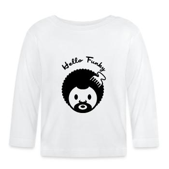 Hallo Funky flex - Baby Bio-Langarmshirt - Weiß - Vorne