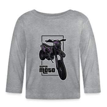 Supermoto - Supermotard - Baby Bio-Langarmshirt - Grau meliert - Vorne