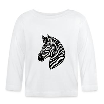 Zebra - Organic Baby Long Sleeve T-Shirt - white - Front