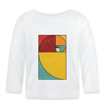 Fibonacci Spiral Geometry Art - Organic Baby Long Sleeve T-Shirt - white - Front