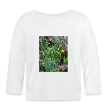EC Fleurs I jonquille J’offre Printemps - T-shirt manches longues bio Bébé - blanc - Devant