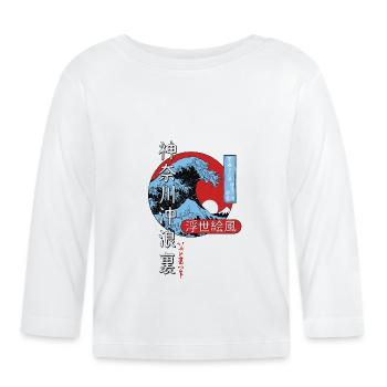 the big wave off Kanagawa, Japan - Organic Baby Long Sleeve T-Shirt - white - Front