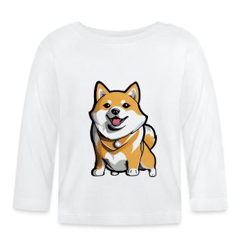 Süßer Shiba Inu Hund - Baby Bio-Langarmshirt - Weiß - Vorne