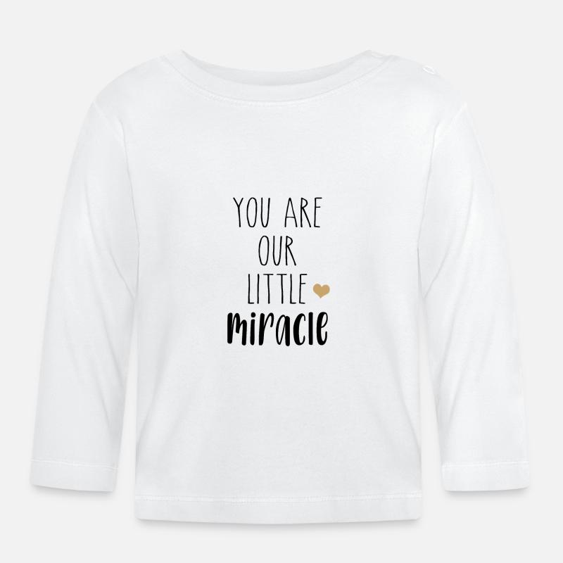 Du bist unser kleines Wunder | little miracle - Baby Bio-Langarmshirt - Weiß