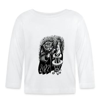 Jahr des Hasen 2023 chinesisches Horoskop - Baby Bio-Langarmshirt - Weiß - Vorne