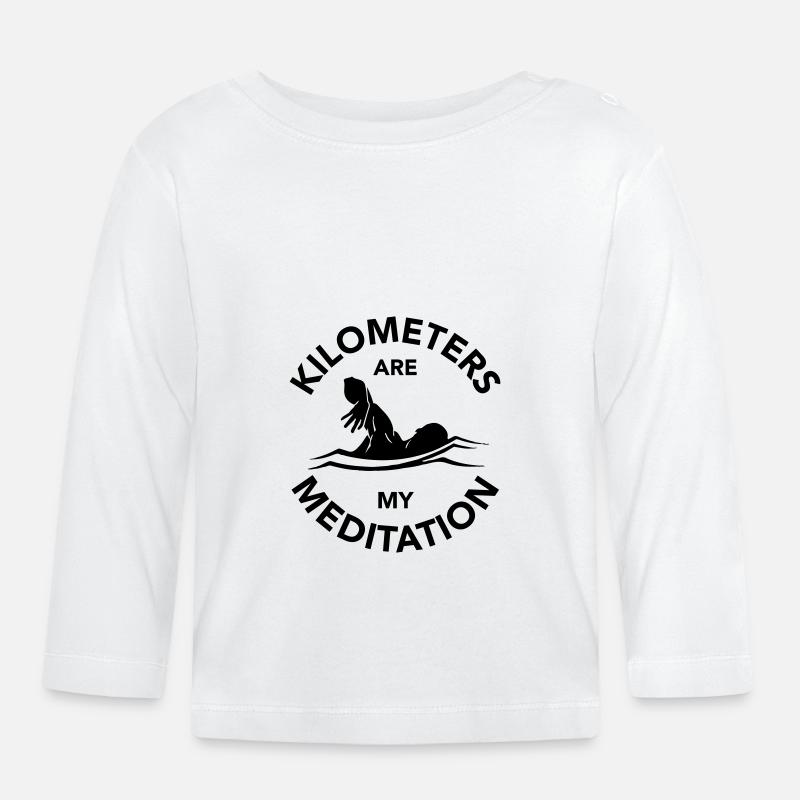 Nageurs de natation - T-shirt manches longues bio Bébé - blanc