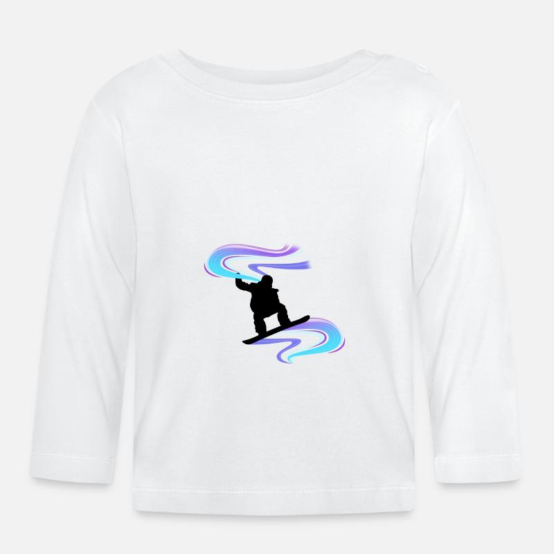 Snowboard Snowboarder Vortex Noir - T-shirt manches longues bio Bébé - blanc