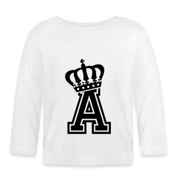 Buchstabe A - Baby Bio-Langarmshirt - Weiß - Vorne