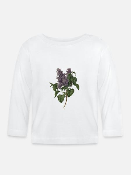 Flieder – lilac - Baby Bio-Langarmshirt - Weiß