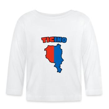 Carte du Tessin Rouge-Bleu - T-shirt manches longues bio Bébé - blanc - Devant