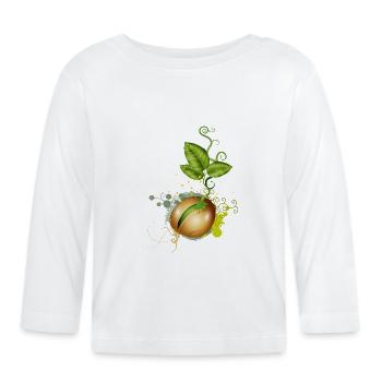 tender germinates in the soil - Organic Baby Long Sleeve T-Shirt - white - Front