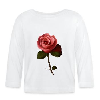 Rose - T-shirt manches longues bio Bébé - blanc - Devant