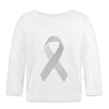 Mourning ribbon - Organic Baby Long Sleeve T-Shirt - white - Front