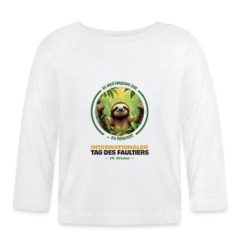20 octobre – Journée internationale de la paresse - T-shirt manches longues bio Bébé - blanc - Devant