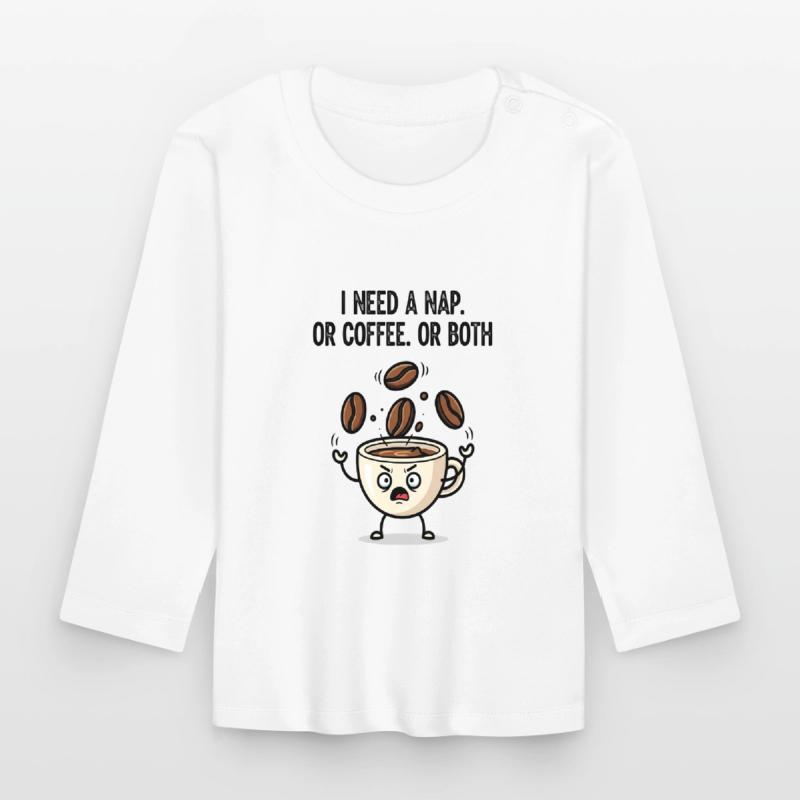 Nickerchen oder Kaffeetassen-Stimmung Baby Bio-Langarmshirt