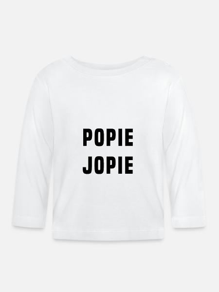 POPIE JOPIE (Lustiger Text) - Baby Bio-Langarmshirt - Weiß