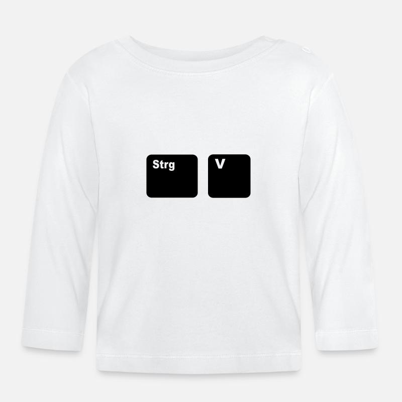 Strg + V Copy and Paste - T-shirt manches longues bio Bébé - blanc
