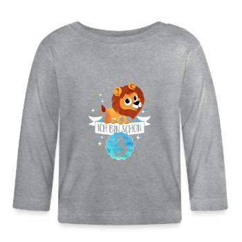 Je suis déjà 3 - T-shirt manches longues bio Bébé - gris chiné - Devant