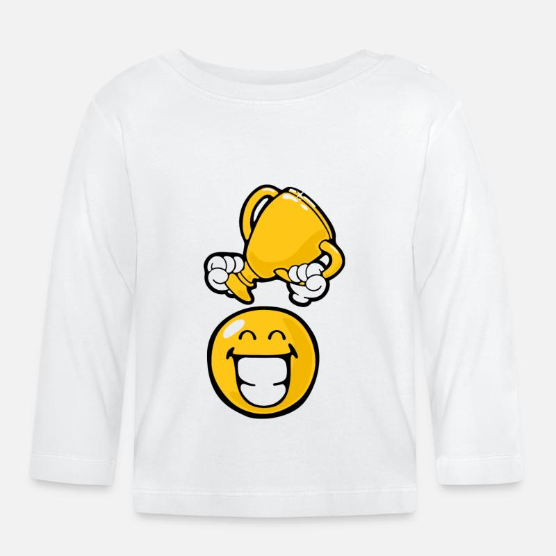 Smiley Winner - Baby Bio-Langarmshirt - Weiß