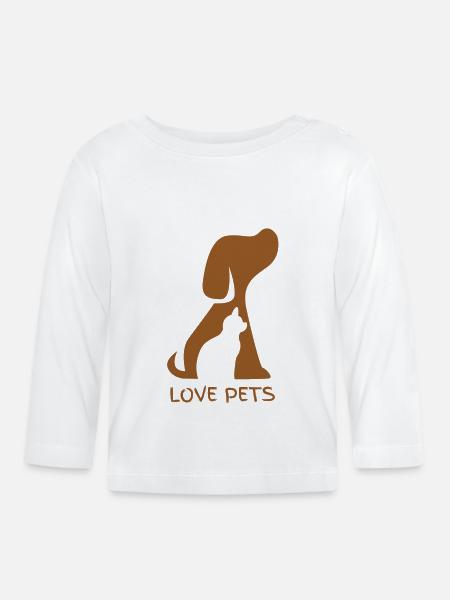 Love pets - Baby Bio-Langarmshirt - Weiß