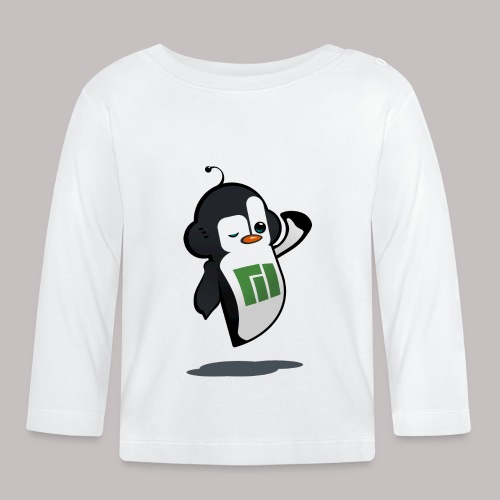 Manjaro Mascot wink hello left - Organic Baby Long Sleeve T-Shirt