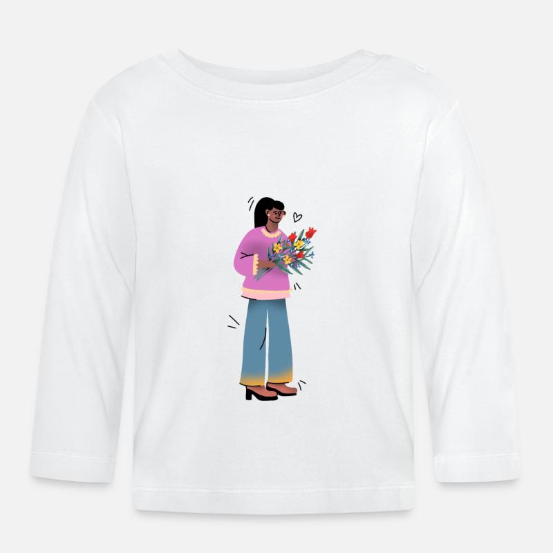 fall plants - T-shirt manches longues bio Bébé - blanc