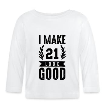 look good 21 - Organic Baby Long Sleeve T-Shirt - white - Front