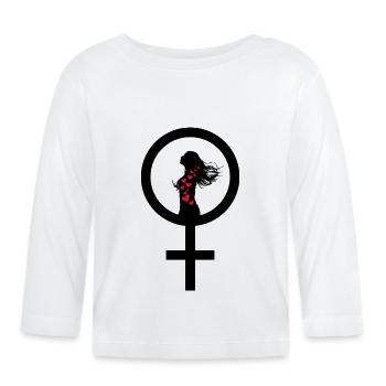 Die Stärke einer Frau - Baby Bio-Langarmshirt - Weiß - Vorne