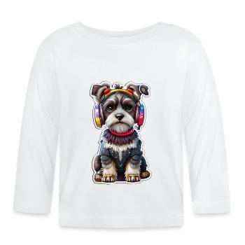 Cooler chilliger Hund - Baby Bio-Langarmshirt - Weiß - Vorne