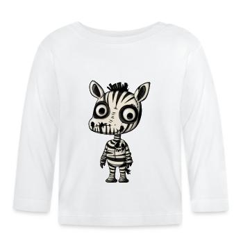 Zebra Halloween Comic Funny - Organic Baby Long Sleeve T-Shirt - white - Front