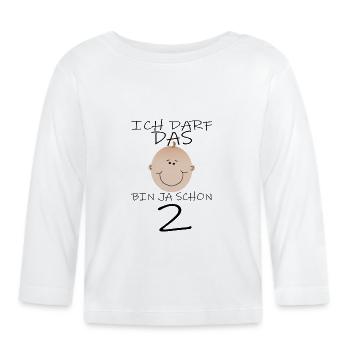 2e anniversaire garçon - T-shirt manches longues bio Bébé - blanc - Devant
