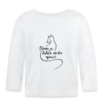 Doma je, hdźež micka mjawči. - T-shirt manches longues bio Bébé - blanc - Devant