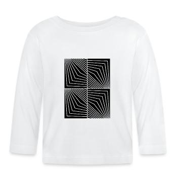 Conception des lignes géométriques Bauhaus - T-shirt manches longues bio Bébé - blanc - Devant
