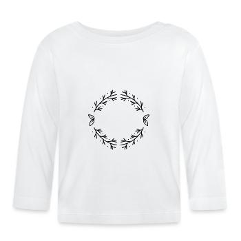 Couronne de laurier - T-shirt manches longues bio Bébé - blanc - Devant