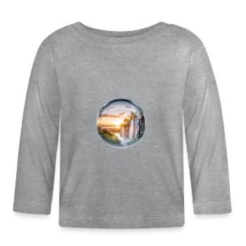 La beauté de la nature dans une boule de cristal - T-shirt manches longues bio Bébé - gris chiné - Devant