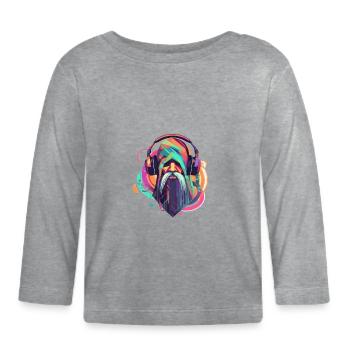 Sorcier coloré - T-shirt manches longues bio Bébé - gris chiné - Devant