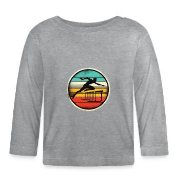 Sprinter de haies - T-shirt manches longues bio Bébé - gris chiné - Devant