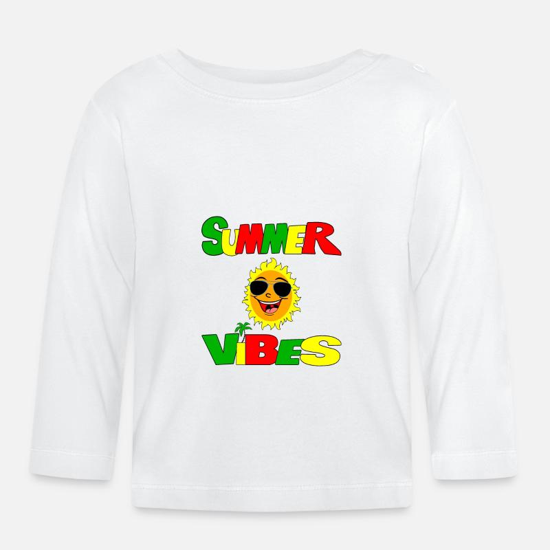 Summer Vibes einzigartiges Design - Baby Bio-Langarmshirt - Weiß