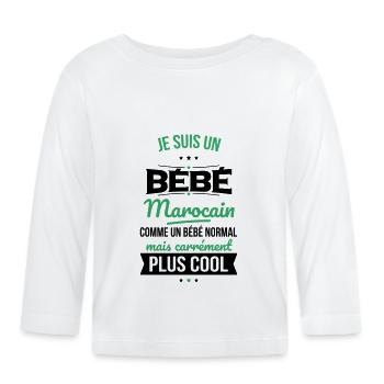Bébé Marocain comme un Bébé normal mais plus Cool - T-shirt manches longues bio Bébé - blanc - Devant