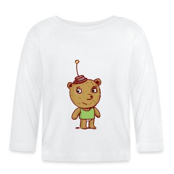 Bär - Baby Bio-Langarmshirt - Weiß - Vorne