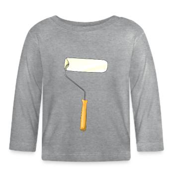 Maler Rolle - Baby Bio-Langarmshirt - Grau meliert - Vorne