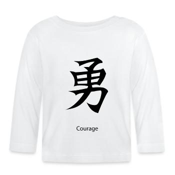 kanji Courage - Organic Baby Long Sleeve T-Shirt - white - Front
