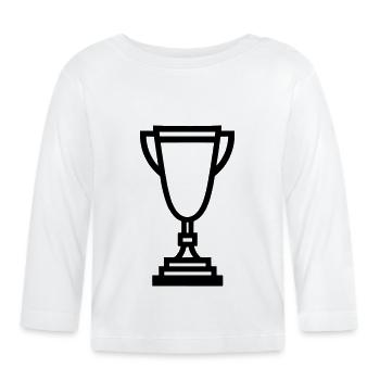 Trophäe - Baby Bio-Langarmshirt - Weiß - Vorne