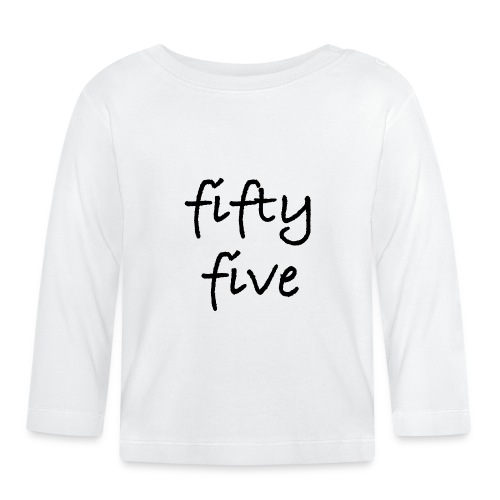 Fiftyfive -teksti mustana kahdessa rivissä - Vauvan luomuruopitkähihainen paita