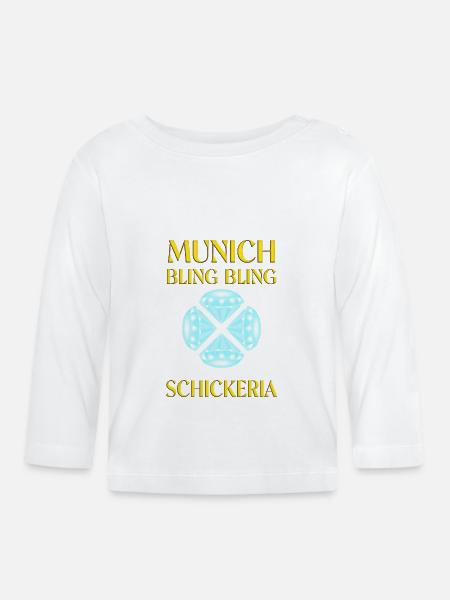 Munich Bling Bling Schickeria - Baby Bio-Langarmshirt - Weiß