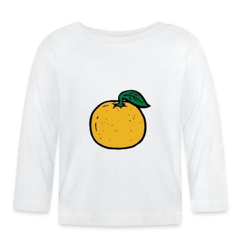 orange - Baby Bio-Langarmshirt - Weiß - Vorne