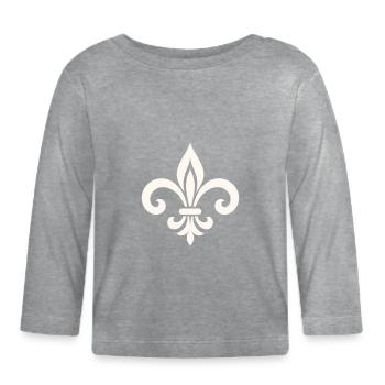 Fleur de Lis - Baby Bio-Langarmshirt - Grau meliert - Vorne